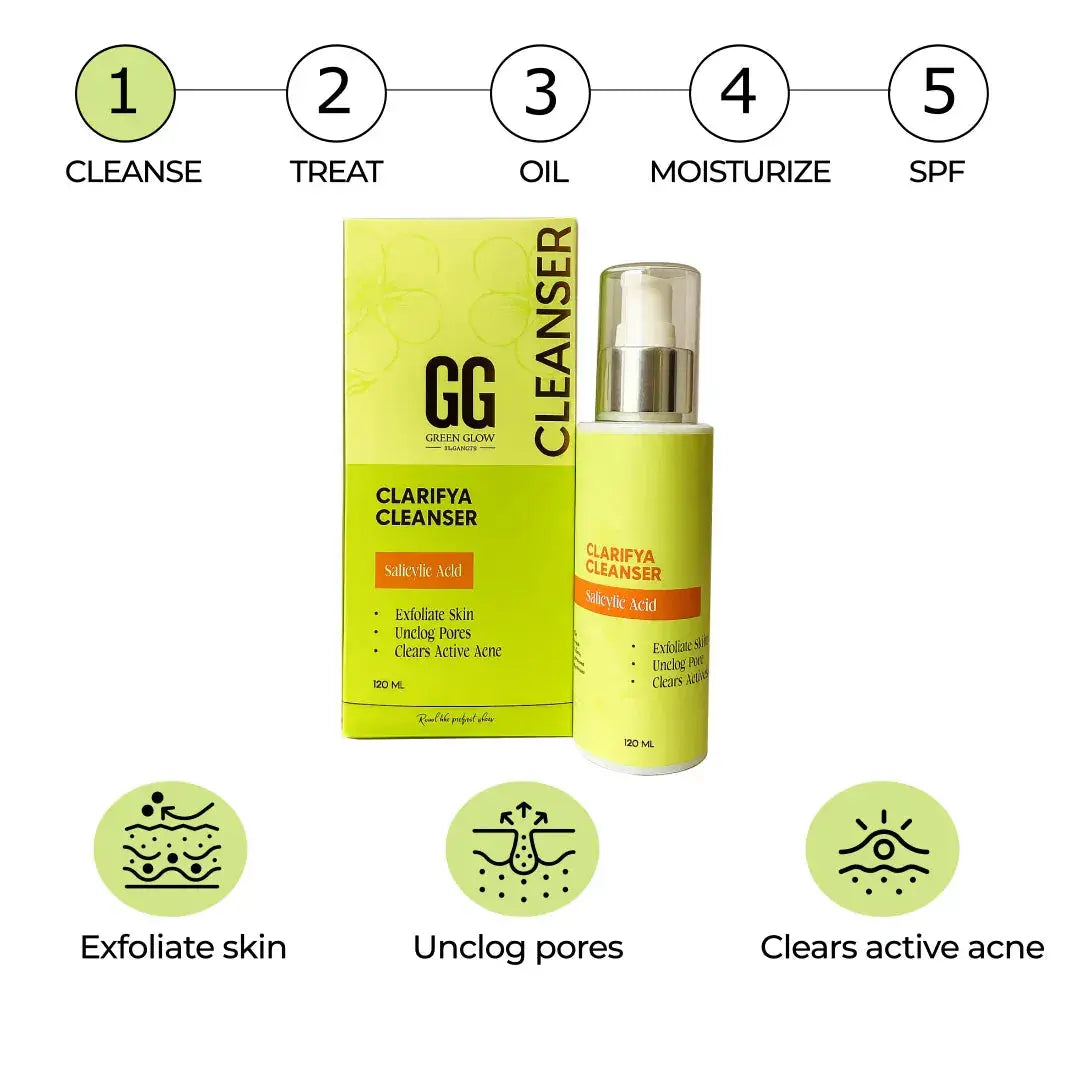 Clarifya Cleanser | Exfoliating & Clears Active Acne Gel | Salicylic Acid | 120ml